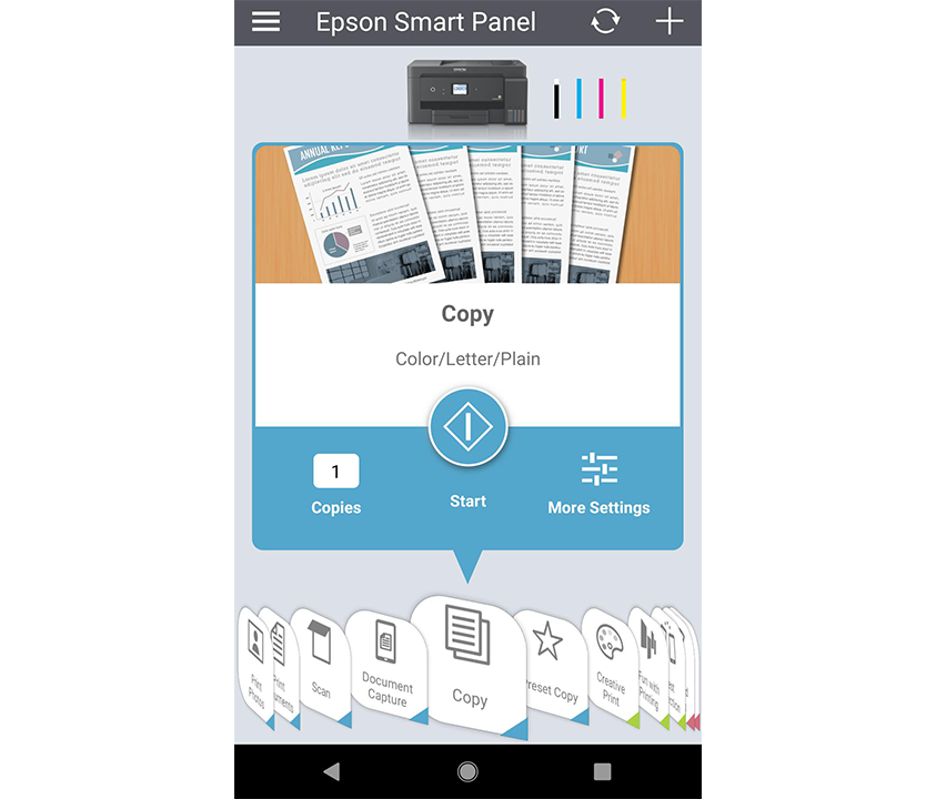 Pantalla de Epson Smart Panel App Android